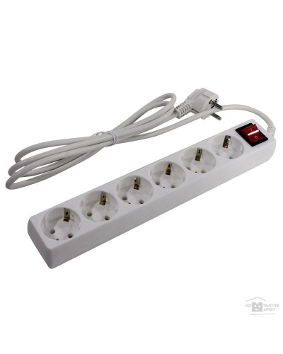 SP6W-230. Сетевой фильтр 6 розеток, 3м, белый. 5bites в Кемерово