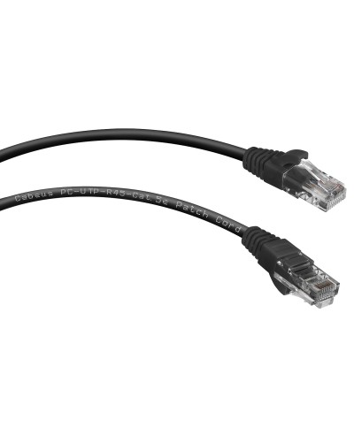 PC-UTP-RJ45-Cat.5e-1m-BK (7676c), чёрный. Патч-корд медный. CABEUS в Кемерово