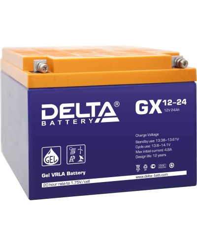 Delta GX 12-24. Аккумулятор герметичный свинцово-кислотный. Delta в Кемерово