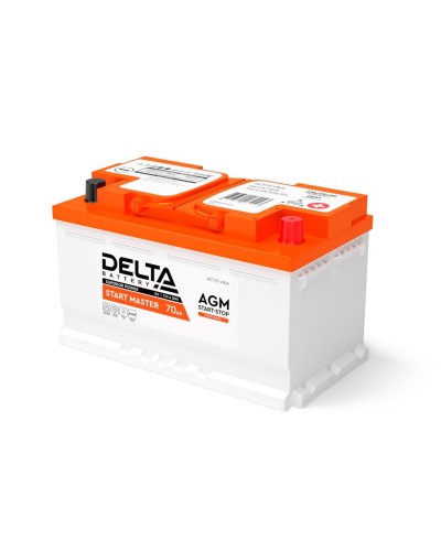 Delta START MASTER AGM 1270 (70 Ah). Аккумулятор автомобильный герметичный свинцово-кислотный. Delta в Кемерово