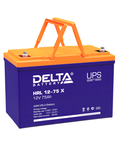 Delta HRL 12-75 X. Аккумулятор герметичный свинцово-кислотный. Delta в Кемерово