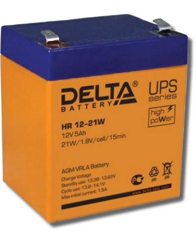Delta HR 12-21 W. Аккумулятор герметичный свинцово-кислотный. Delta в Кемерово