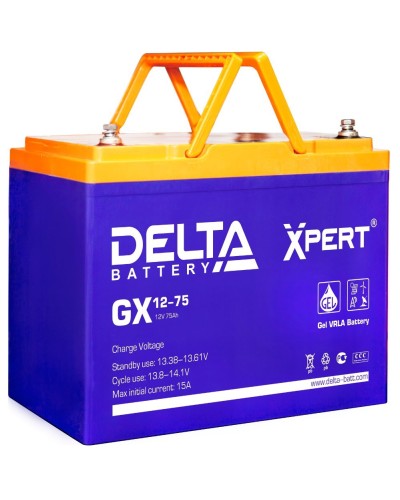 Delta GX 12-75. Аккумулятор герметичный свинцово-кислотный. Delta в Кемерово