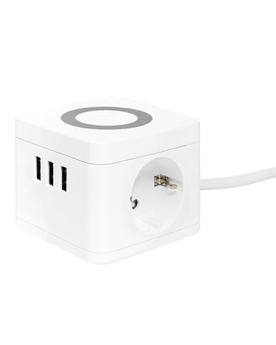 Удлинитель Куб 2 гнезда 3USB 2,4А+зарядное устройство 1,3 метра 1мм2. Удлинитель Куб. EKF в Кемерово
