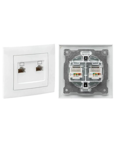 Валенсия розетка комп RJ-45 2-местная (EWK02-035-10). Розетка комп RJ-45 2-местная. EKF в Кемерово