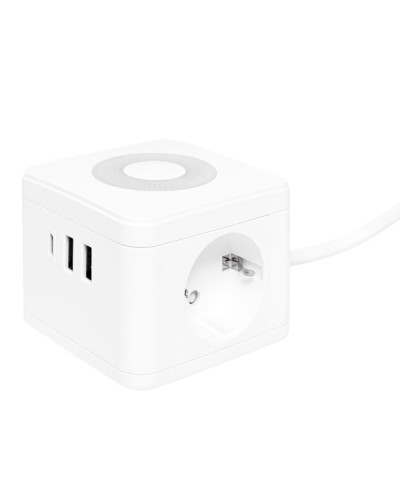 Удлинитель Куб 2 гнезда 2USB 2,4А+Type C + Ночник 1,3 метра 1мм2. Удлинитель Куб. EKF в Кемерово