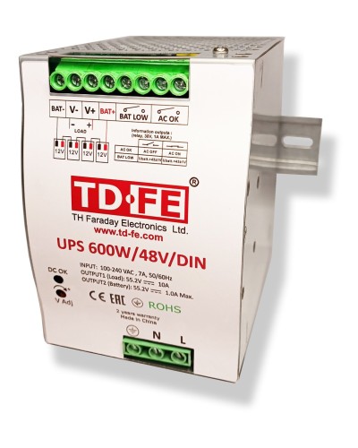 UPS 600W/48V/DIN. Источник вторичного электропитания резервированный. FARADAY в Кемерово