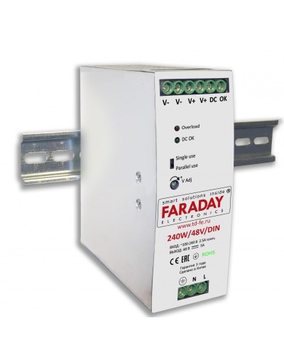 240W/48V/DIN. Блок питания. FARADAY в Кемерово