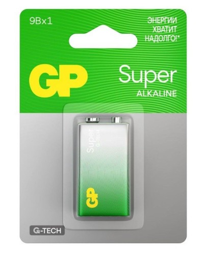 GP Super Alkaline 9V Крона (GP 1604AA21-5CRSBC1), БЛИСТЕР. Алкалиновая батарейка. GP Batteries в Кемерово