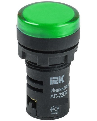 Лампа AD22DS (LED) матрица D22мм зеленый 12В AC/DC (BLS10-ADDS-012-K06). Светосигнальный индикатор. IEK в Кемерово