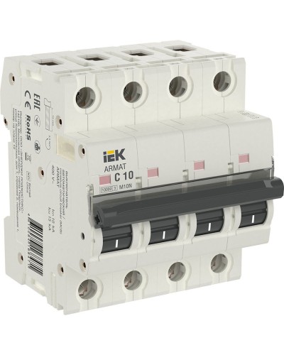 M10N 4P C 10А 10кА ARMAT (AR-M10N-4-C010). Автоматический выключатель. IEK в Кемерово