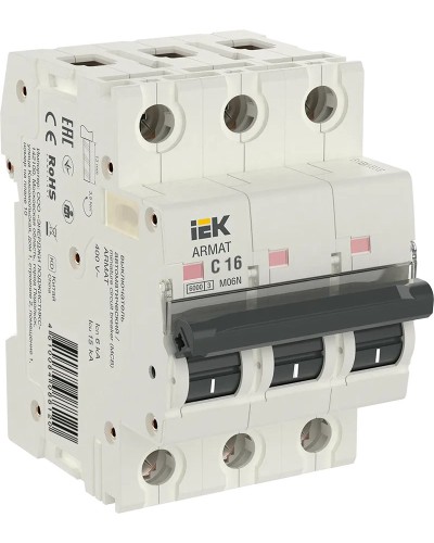 M06N 3P C 16А 6кА ARMAT (AR-M06N-3-C016). Автоматический выключатель. IEK в Кемерово