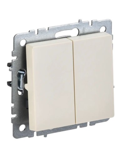 Выключатель 2-клавишный проходной ВС10-2-6-БрКр бежевый BRITE (BR-V22-0-10-K10). Выключатель. IEK в Кемерово