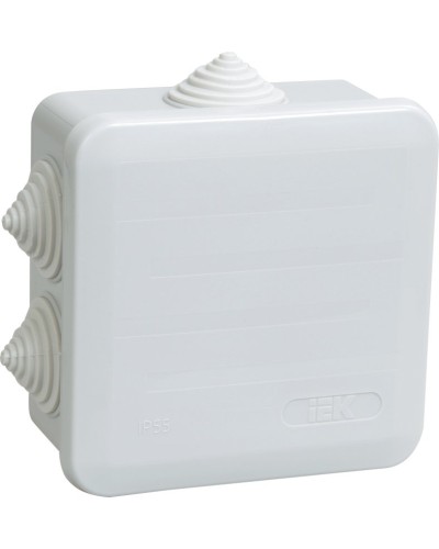 Коробка распаячная КМ41255 100х100х50 открытой проводки IP44 6 гермовводов серая (UKOZ11-100-100-050-K41-44). Коробка распаячная безгалогенная (HF) с защелкивающейся крышкой. IEK в Кемерово