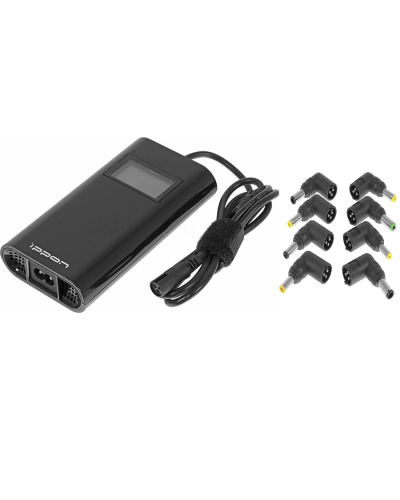Блок питания Ippon D90U автоматический 90W 15V-19.5V 8-connectors 4.5A 1xUSB 2.1A, LCD индикатор (654527). Блок питания. Ippon в Кемерово