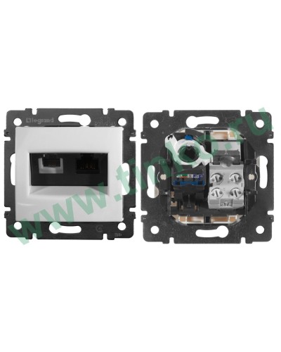 Розетка Valena 2xRJ11+RJ45 Cat.6, белый (770080). Розетка. LegranD в Кемерово