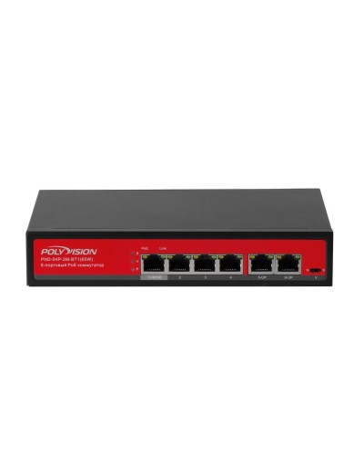 PND-04P-2M-BT1 (65W). Коммутатор неуправляемый 6-портовый с функцией PoE. Polyvision в Кемерово