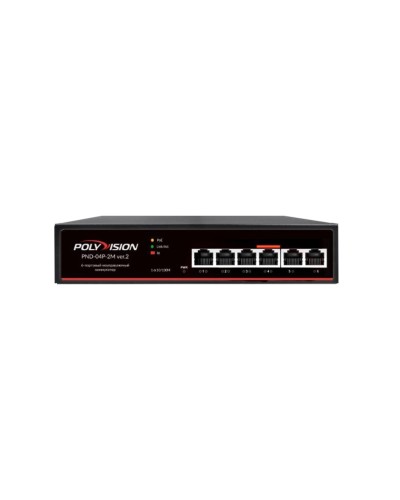 PND-04P-2M v.2. Коммутатор 6-портовый с функцией PoE. Polyvision в Кемерово