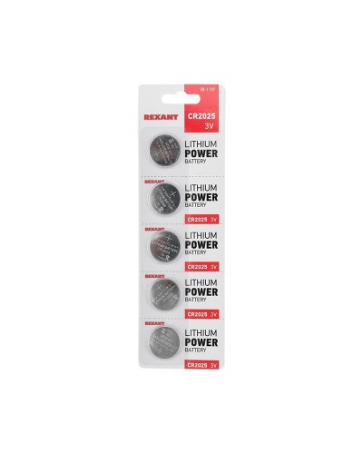 Литиевые батарейки CR2025 3 V 160 mAh (30-1107). Элемент питания. Rexant в Кемерово