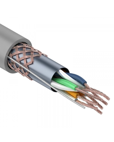SF/UTP, CAT 5e, PVC, 4PR, 24AWG, INDOOR, STRANDED, серый, 305м, REXANT (01-0343). Кабель «витая пара» (LAN) для структурированных систем связи. Rexant в Кемерово