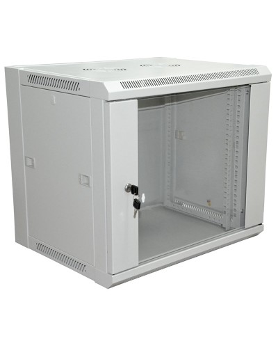 Шкаф телекоммуникационный 19 настенный 12U 600×450×635 мм (ШxГxВ) - передняя дверь стекло, боковые стенки съемные (разобранный) RAL 7035 (04-2202). Шкаф телекоммуникационный 19 настенный 12U. Rexant в Кемерово