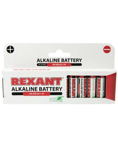 Алкалиновая батарейка AA/LR6 1,5 V 12 шт. REXANT (30-1026). Элемент питания. Rexant в Кемерово