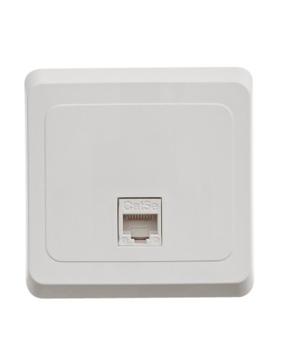 Этюд розетка RJ45, кат. 5Е, 1-местная, в сборе, скрытой установки, белый (KOMC-001B). Розетка компьютерная. Systeme Electric в Кемерово