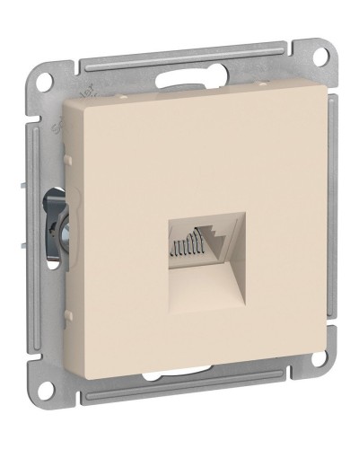 AtlasDesign розетка RJ45, кат. 5Е, 1-местная, скрытой установки, механизм, бежевый (ATN000283). Розетка компьютерная. Systeme Electric в Кемерово