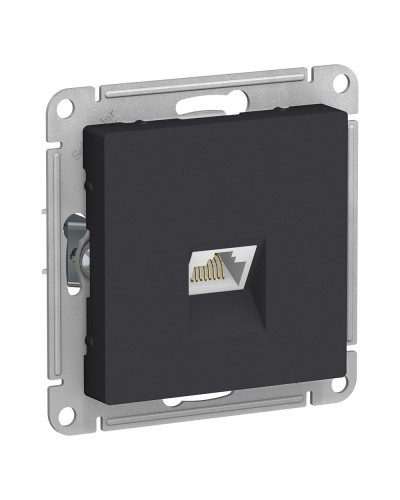 AtlasDesign розетка RJ45, кат. 5Е, 1-местная, скрытой установки, механизм, карбон (ATN001083). Розетка компьютерная. Systeme Electric в Кемерово