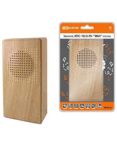 ЗПС-10/2-Пт ЭКО сосна, птичка, без кнопки, AC 230V (SQ1901-0026). Звонок проводной. TDM ЕLECTRIC в Кемерово