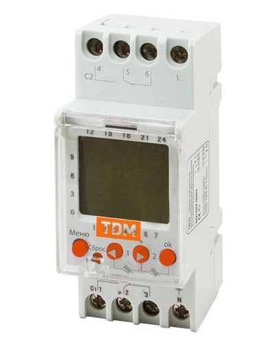 ТЭ822-2кан-1мин/7дн-44on/off-2х16А-DIN TDM (SQ1503-0003). Таймер электронный. TDM ЕLECTRIC в Кемерово