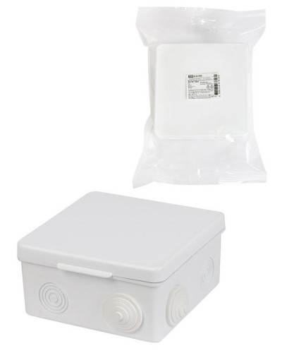 Коробка ОП 100х100х55мм, крышка, IP54, 8вх., белая (SQ1401-0923). Распаячная коробка. TDM ЕLECTRIC в Кемерово