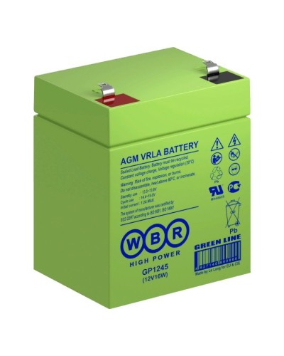 WBR GP1245 (12V16W). Аккумулятор герметичный свинцово-кислотный. WBR в Кемерово