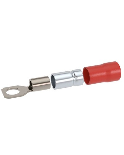 Наконечник НКИ 0,25-1,5 М6 (D6,4мм) с отверстием под винт (100 шт) (2A6P-DS-PVC). Наконечник с отверстием под винт и изолированным фланцем ПВХ, двойная гильза. ДКС в Кемерово