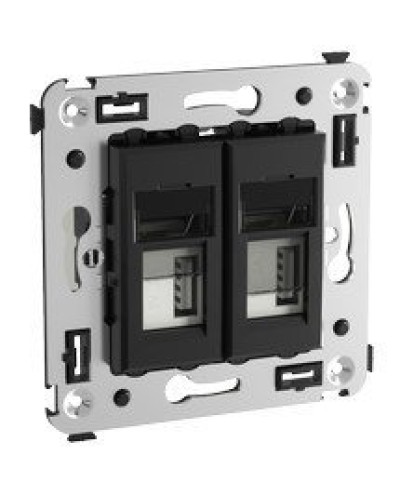 Розетка USB в стену Avanti черный квадрат (4402543). Розетка USB. ДКС в Кемерово