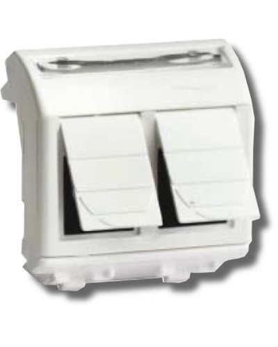 Розетка RJ-45 Brava 2 модуля белая (76656B): Розетка компьютерная с двумя разъёмами в Кемерово