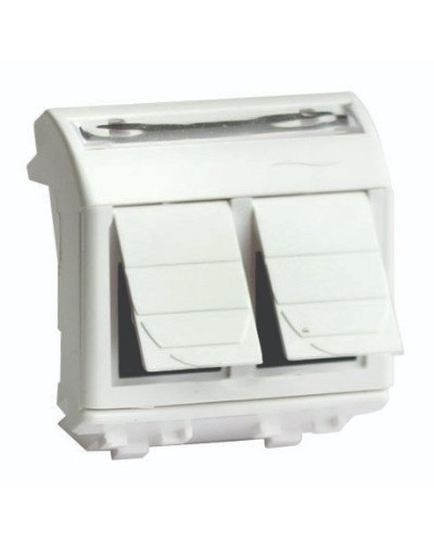Розетка RJ-45 Brava 2 модуля слоновая кость (75459S): Розетка компьютерная с двумя разъёмами в Кемерово