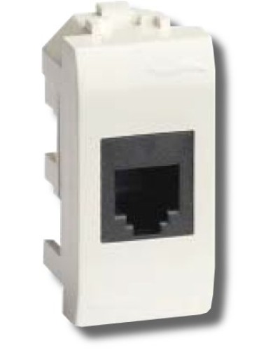 Розетка RJ-45 Brava 1 модуль белая (76654B): Розетка компьютерная с одним разъёмом в Кемерово