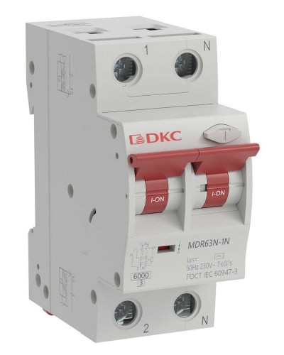YON max MDR, 1P+N, 30mA, 20A, 6kA, А (MDR63N-1N2C20-A). Автоматический выключатель дифференциального тока. ДКС в Кемерово