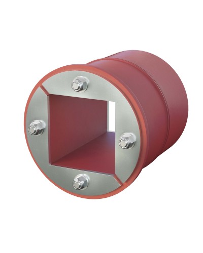 Проходка круглая, нержавеющая, D125х70 мм с проемом 80х80 мм (DXF3124): Проходка круглая, нержавеющая, с проёмом в Кемерово
