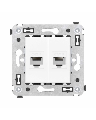 Розетка RJ-45 в стену, кат.6E, Avanti, двойная, белое облако (4400694). Розетка компьютерная. ДКС в Кемерово