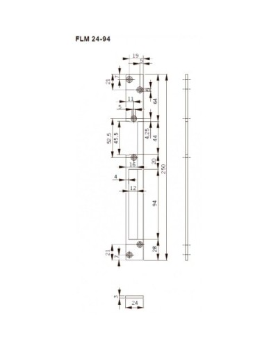 FLH24-94. Запорная планка длинная. dormakaba в Кемерово