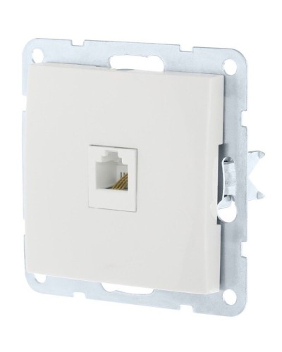 Розетка RJ-45 кат. 5е с накладкой, белый LK60 (866104-1). Розетка компьютерная. Экопласт в Кемерово