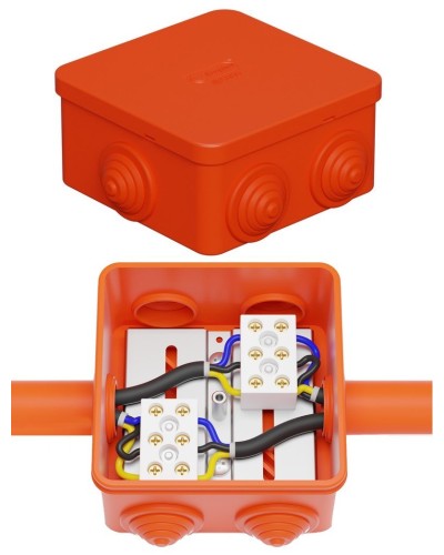 Коробка JBS080 85х85х50, 6 вых., 4P (0,15-10,0 мм²) (43311HF). Коробка монтажная, огнестойкая, без галогена. Экопласт в Кемерово