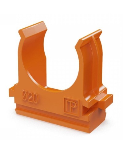 Крепёж-клипса для труб АБС-пластик оранжевая D20 (100 шт) (PR13.0064). Крепление для труб ПВХ. Промрукав в Кемерово