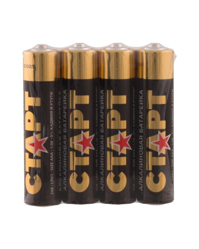 СТАРТ LR03-SH4-BOX (1,5 В, AAA, LR03), упак. 4 шт.. Алкалиновые батарейки. СТАРТ в Кемерово