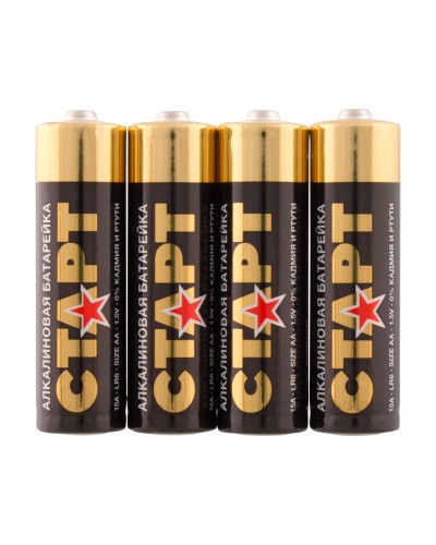СТАРТ LR6-SH4-BOX (1,5 В, AA, LR6), упак. 4 шт.. Алкалиновые батарейки. СТАРТ в Кемерово
